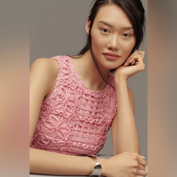 NWT Anthropologie Endless Rose Textured Sleeveless Women’s Maxi Pink Dress Small - Picture 4 of 9